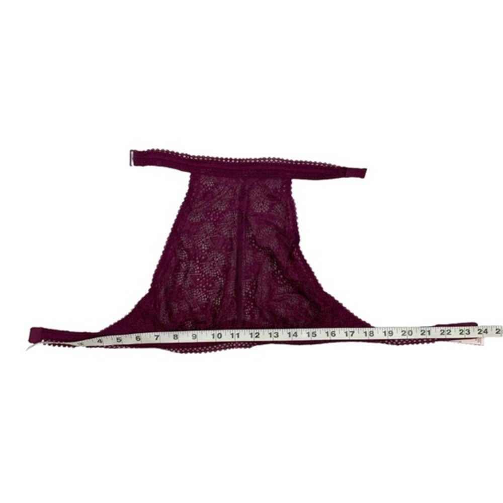 Victoria’s Secret Lace High Neck Bra Bralette Maroon Size XS - Picture 3 of 11